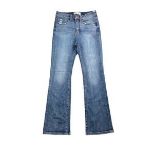 BKE Denim Women's 27x30 Billie Slim Fit High Rise Tailored Bootcut Blue Jeans